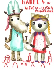 Kalendář 2027 Slavné páry – Karel IV. a Alžběta Pomořanská (ilustrace Rudolf Brančovský)
