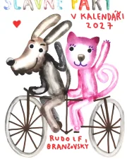 Kalendář 2027 Slavné páry – obálka (ilustrace Rudolf Brančovský)