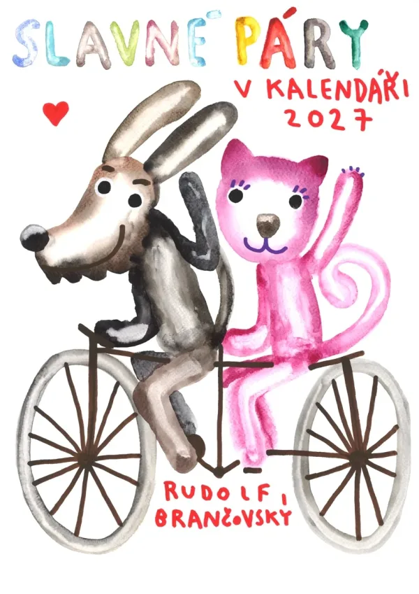 Kalendář 2027 Slavné páry – obálka (ilustrace Rudolf Brančovský)